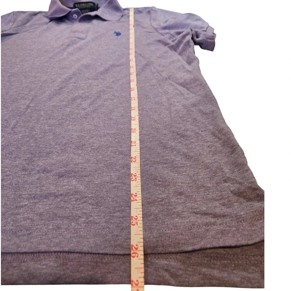 US Polo Assn Mens Heather Purple Short Sleeve Polo Shirt Luxury Feel Size M - Picture 6 of 7